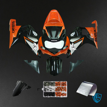 Suzuki GSXR750 (2001-2003) Orange & Gloss Black - Custom ABS Fairing Kit