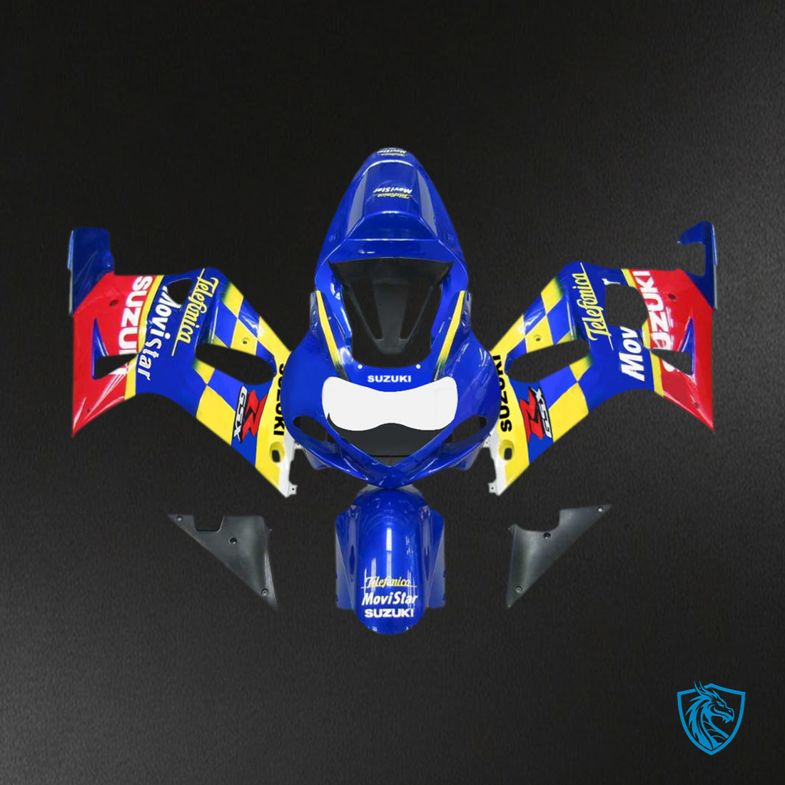 Suzuki GSXR750 (2001-2003) Gloss Blue, Red & Yellow - MERGEment Motorcycle Fairings Kit