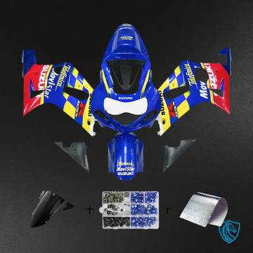Suzuki GSXR750 (2001-2003) Gloss Blue, Red & Yellow - MERGEment Motorcycle Fairings Kit