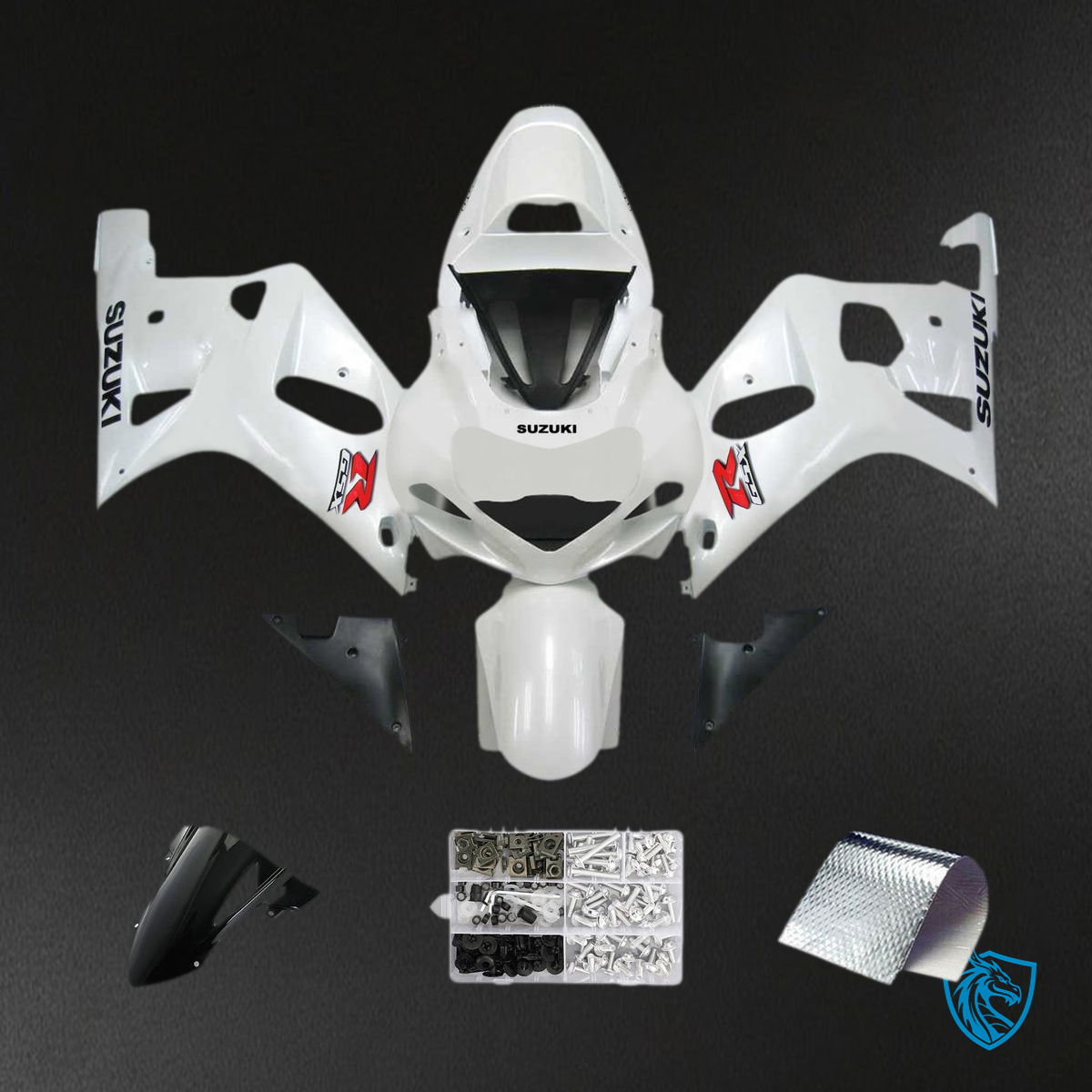 Suzuki GSXR750 (2001-2003) Gloss White Fairing Kit - Aftermarket ABS Bodywork