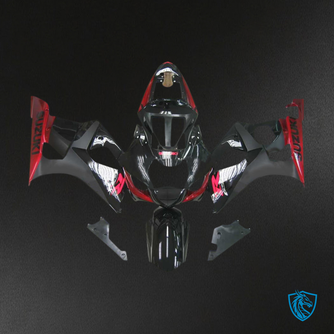 Suzuki GSX-R 1000 (2003-2004) Red & Black K3 Fairing Kit - Aftermarket ABS Bodywork