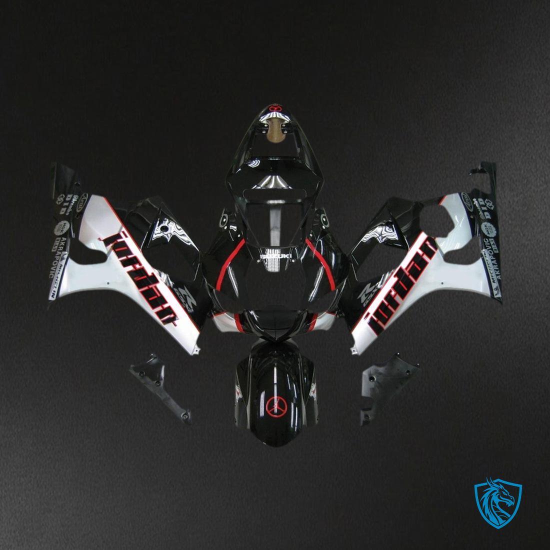 Suzuki GSX-R 1000 (2003-2004) White & Black K3 Fairing Kit | ABS Bodywork