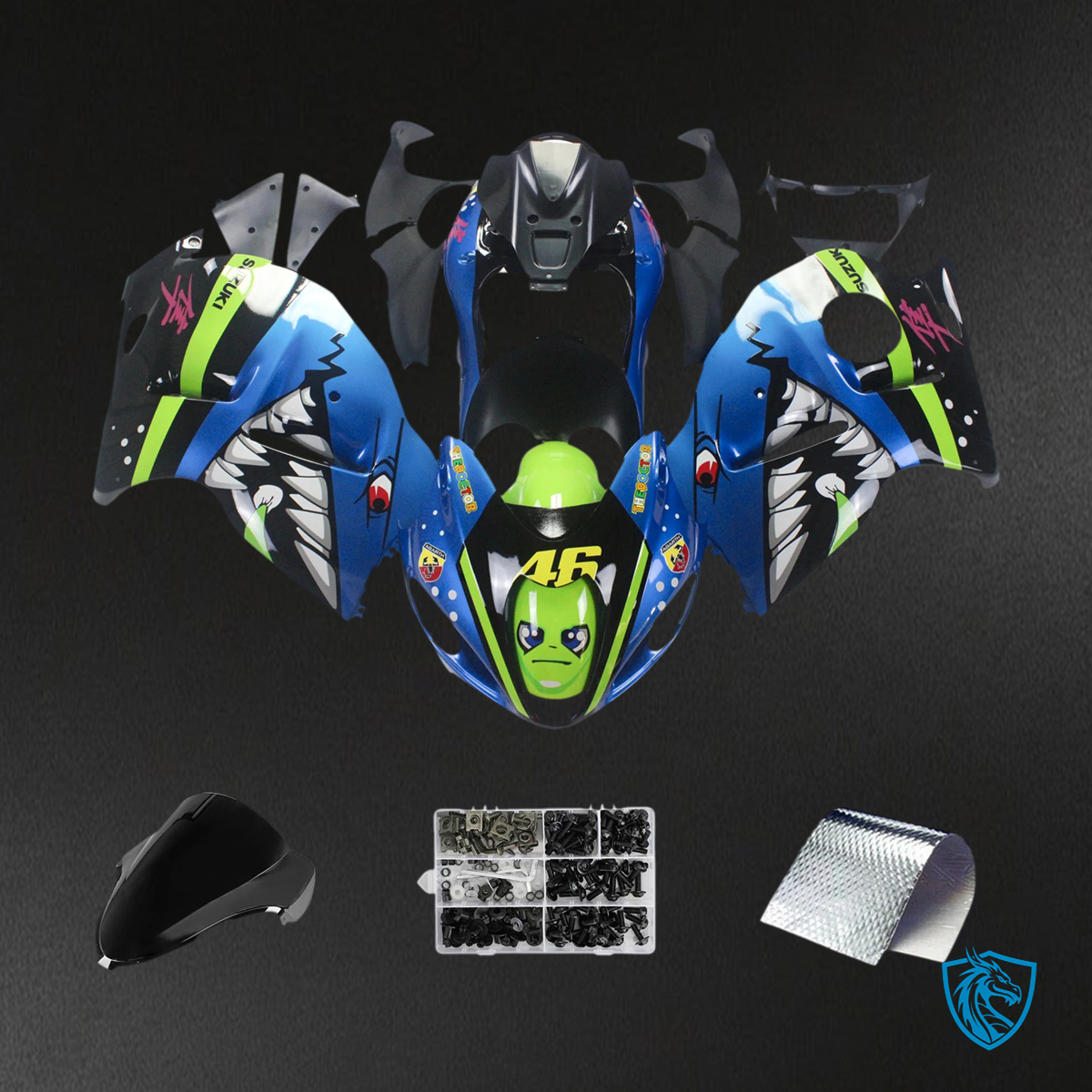 Suzuki GSX1300R (1999-2007) Hayabusa Blue & Green - Fairing Kit