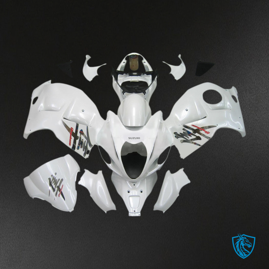 Suzuki GSXR1300 (1999-2007) Gloss White & Black Fairing Kit - Aftermarket ABS Bodywork