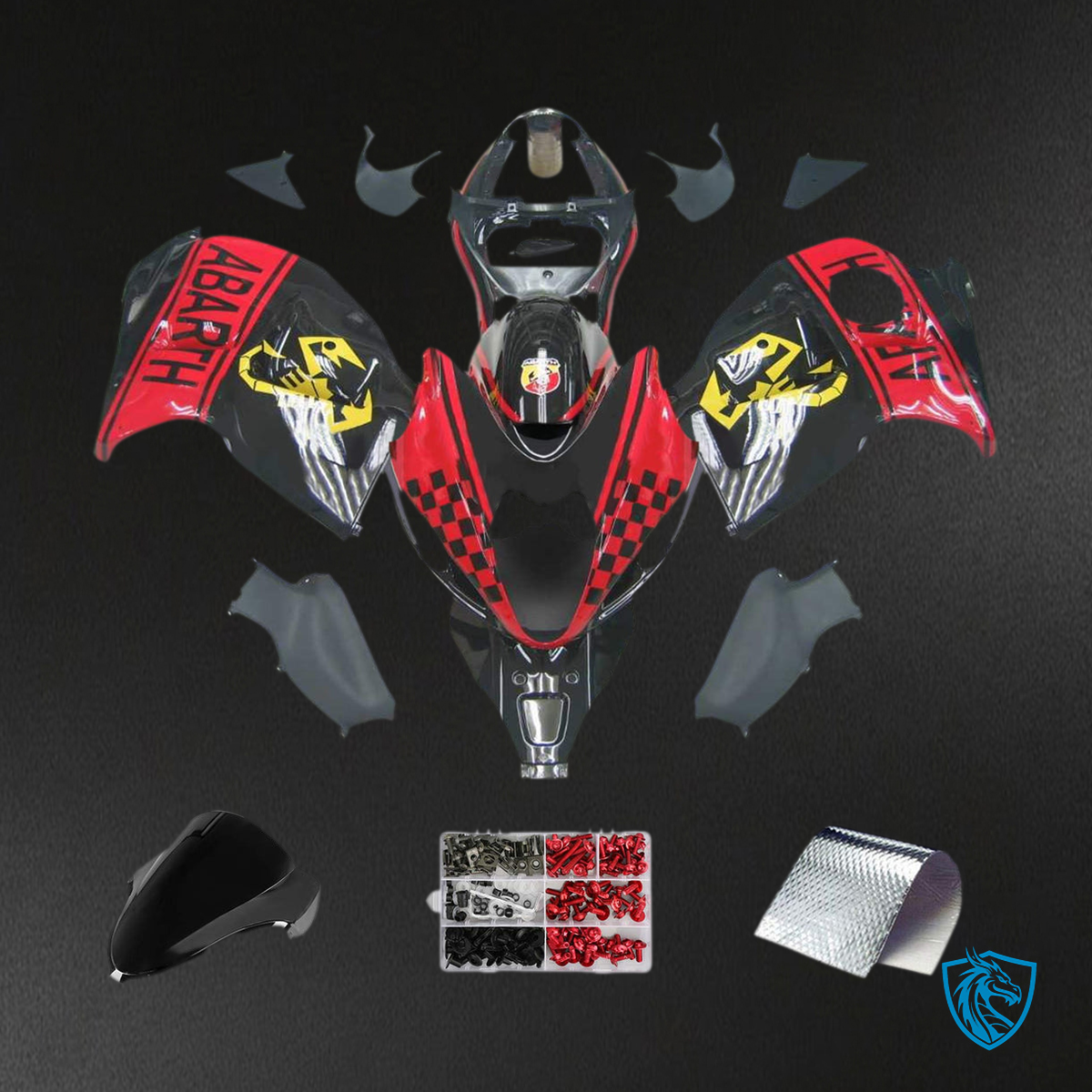 Suzuki GSXR1300 (1999-2007) Red & Black Injection Fairing Kit | ABS Bodywork