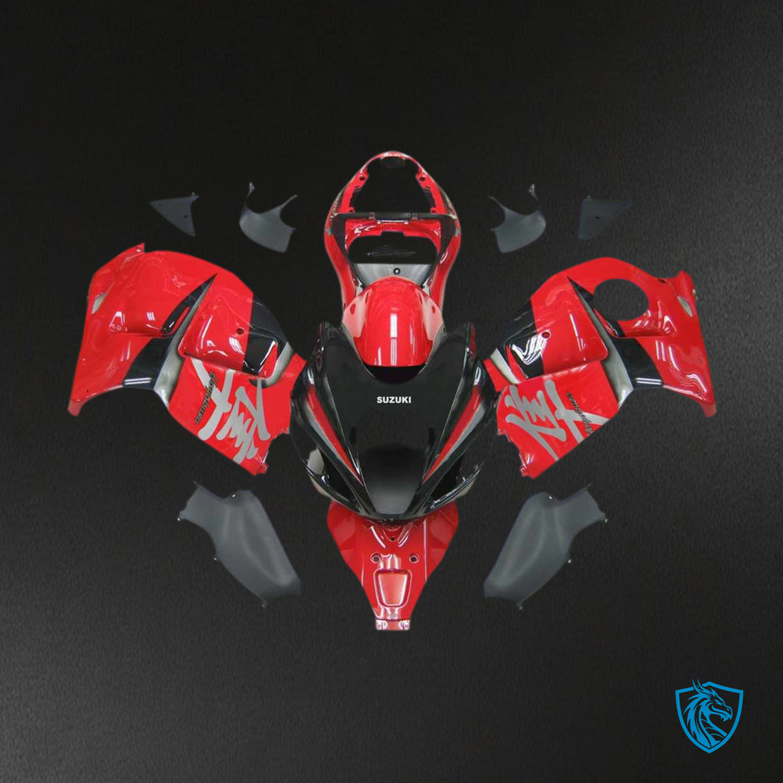 Suzuki GSXR1300 (1999-2007) Gloss Red & Black Injection Fairing Kit - Aftermarket ABS Bodywork