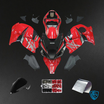 Suzuki GSXR1300 (1999-2007) Gloss Red & Black Injection Fairing Kit - Aftermarket ABS Bodywork