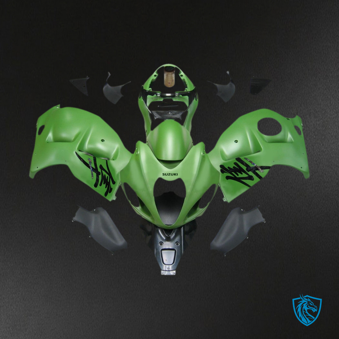 Suzuki GSXR1300 (1999-2007) Green & Black Injection Fairing Kit - Aftermarket ABS Bodywork
