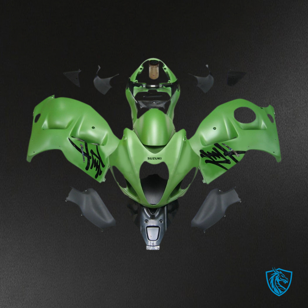Suzuki GSXR1300 (1999-2007) Green & Black Injection Fairing Kit - Aftermarket ABS Bodywork