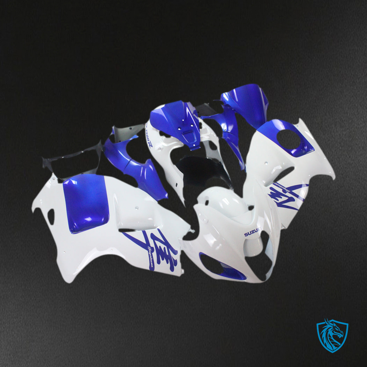 Suzuki GSXR1300 (1999-2007) White & Blue Injection - MERGEment Motorcycle Fairings Kit