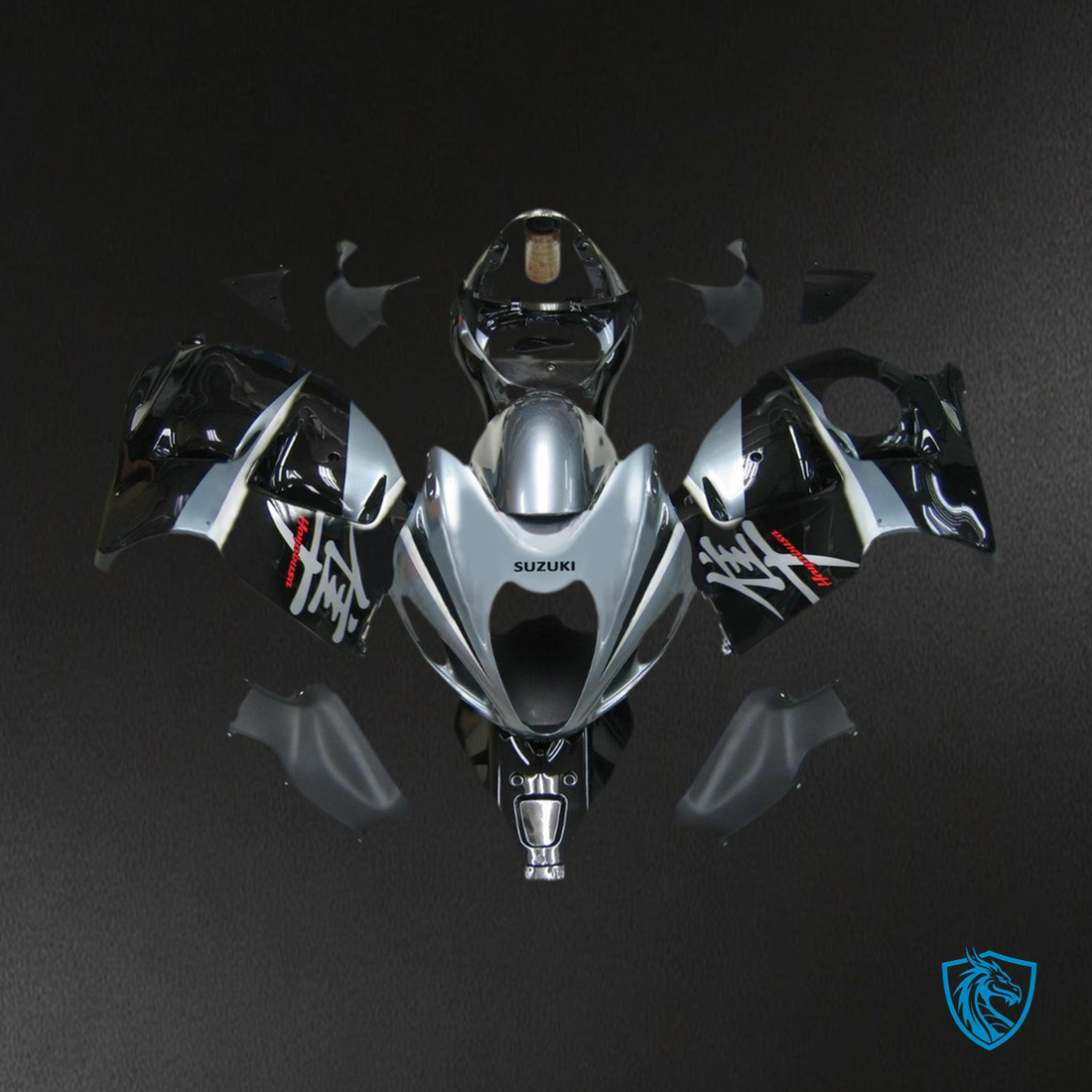 Suzuki GSXR1300 (1999-2007) Silver & Black Injection Fairing Kit - Aftermarket ABS Bodywork