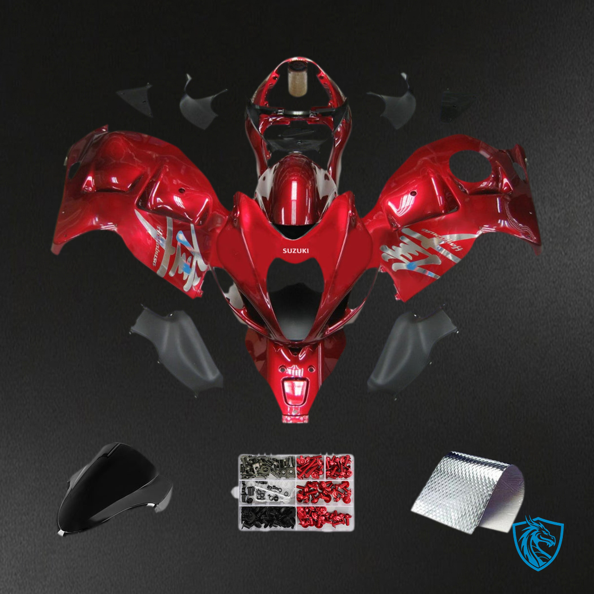 Suzuki GSXR1300 (1999-2007) Gloss Red & Black Injection - Custom ABS Fairing Kit