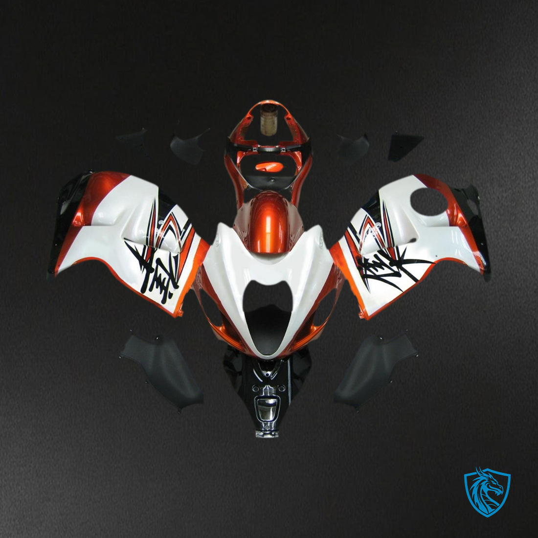 Suzuki GSXR1300 (1999-2007) Gloss Orange & White Injection - MERGEment Motorcycle Fairings Kit