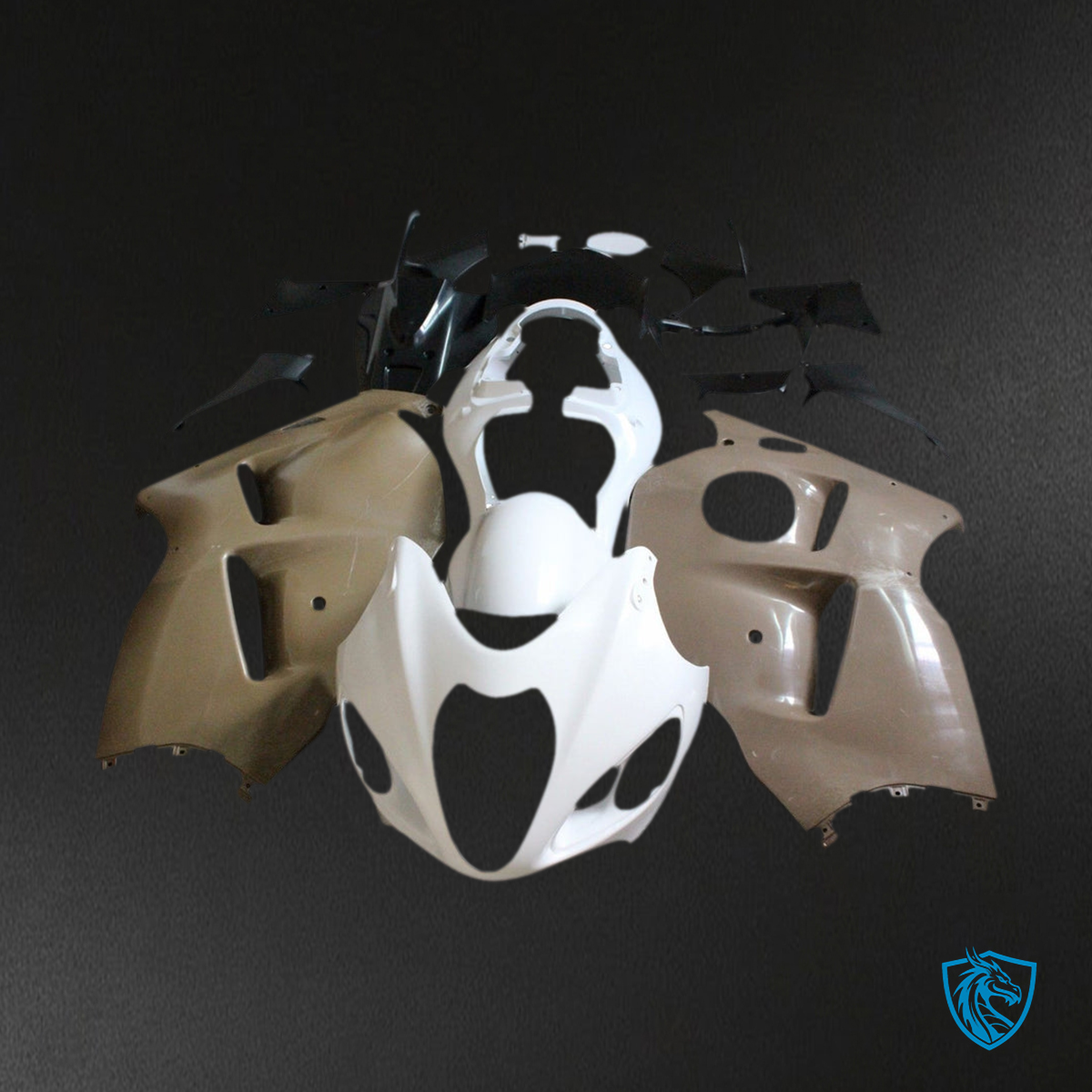 Suzuki GSXR1300 (1999-2016) Beige & White Injection Fairing Kit - Aftermarket ABS Bodywork