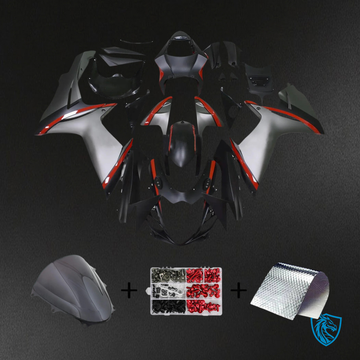 Suzuki K11 GSXR 600-750 (2011-2025) Black & Gray and Red Stripe - Fairing Kit