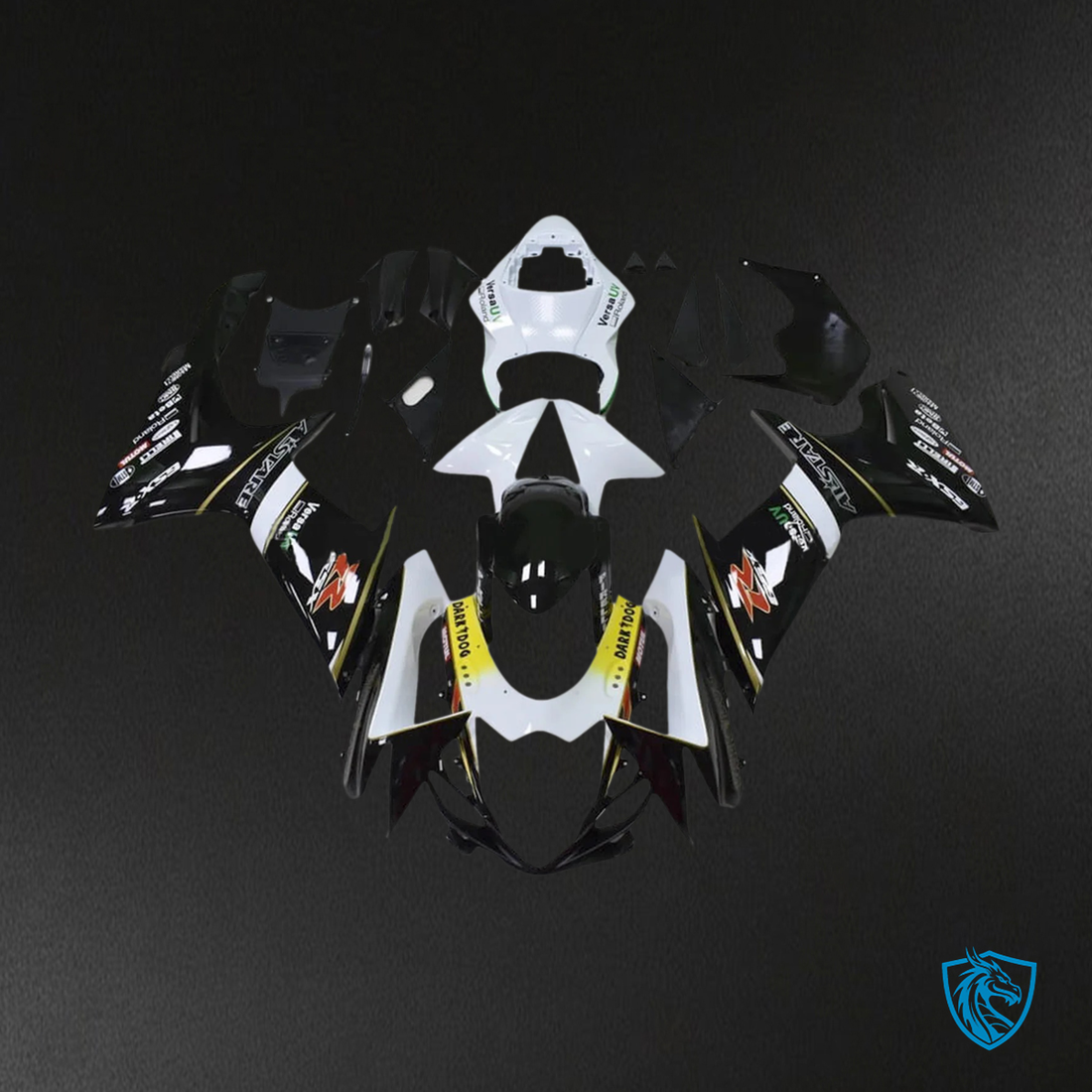Suzuki K11 GSXR 600-750 (2011-2025) Black & White - Fairing Kit