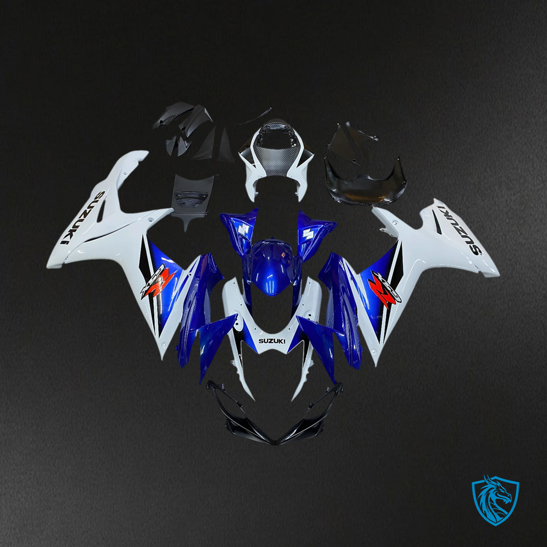 Suzuki K11 GSXR 600-750 (2011-2025) Blue & White Style 1 - Fairing Kit