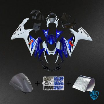 Suzuki K11 GSXR 600-750 (2011-2025) Blue & White Style 1 - Fairing Kit