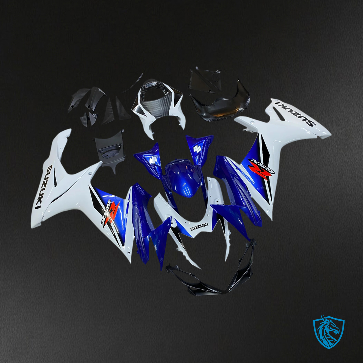 Suzuki K11 GSXR 600-750 (2011-2025) Blue & White Style 1 - Fairing Kit