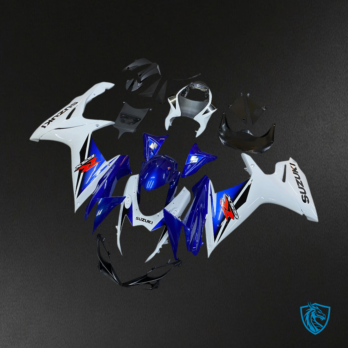 Suzuki K11 GSXR 600-750 (2011-2025) Blue & White Style 1 - Fairing Kit