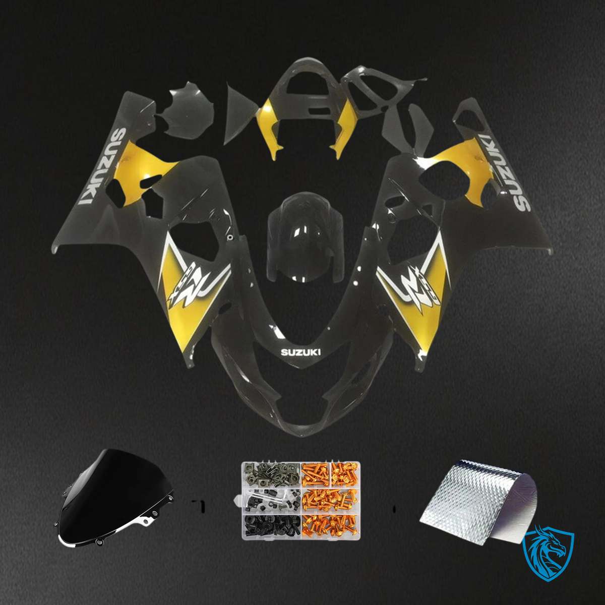 Suzuki K4 GSXR 600-750 (2004-2005) Black & Gold - Fairing Kit