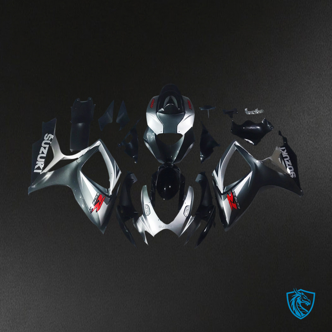 Suzuki K6 GSXR 600-750 (2006-2007) Black & Gray - Fairing Kit