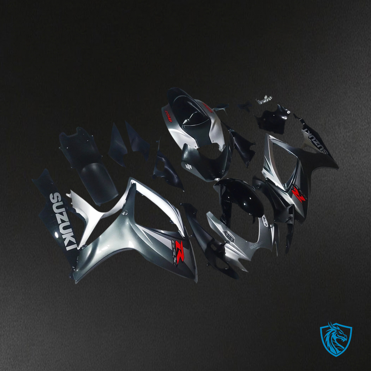 Suzuki K6 GSXR 600-750 (2006-2007) Black & Gray - Fairing Kit