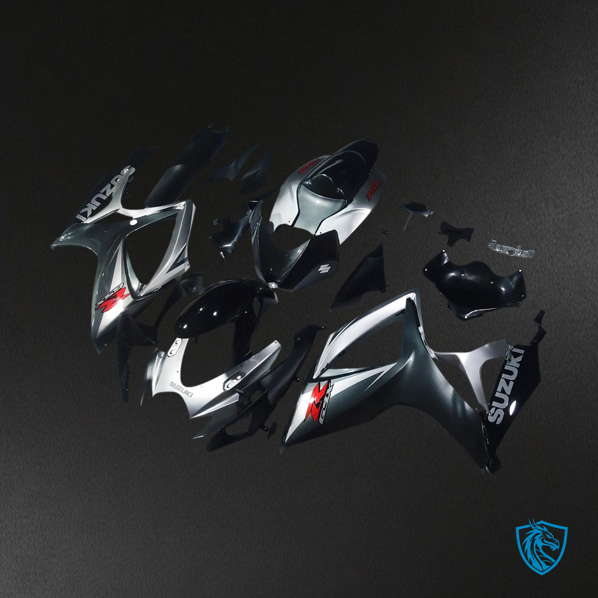 Suzuki K6 GSXR 600-750 (2006-2007) Black & Gray - Fairing Kit