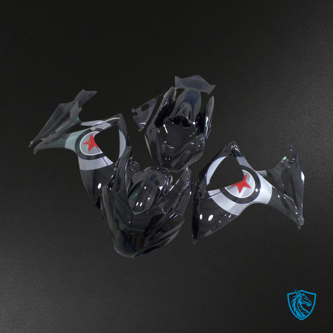 Suzuki K6 GSXR 600-750 (2006-2007) Black & Gray - Fairing kit