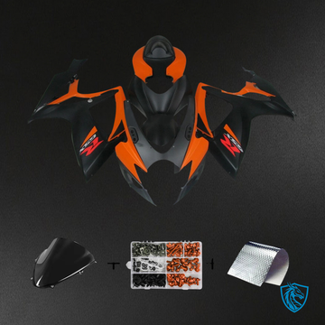 Suzuki K6 GSXR 600-750 (2006-2007) Black & Orange Fairing Kit