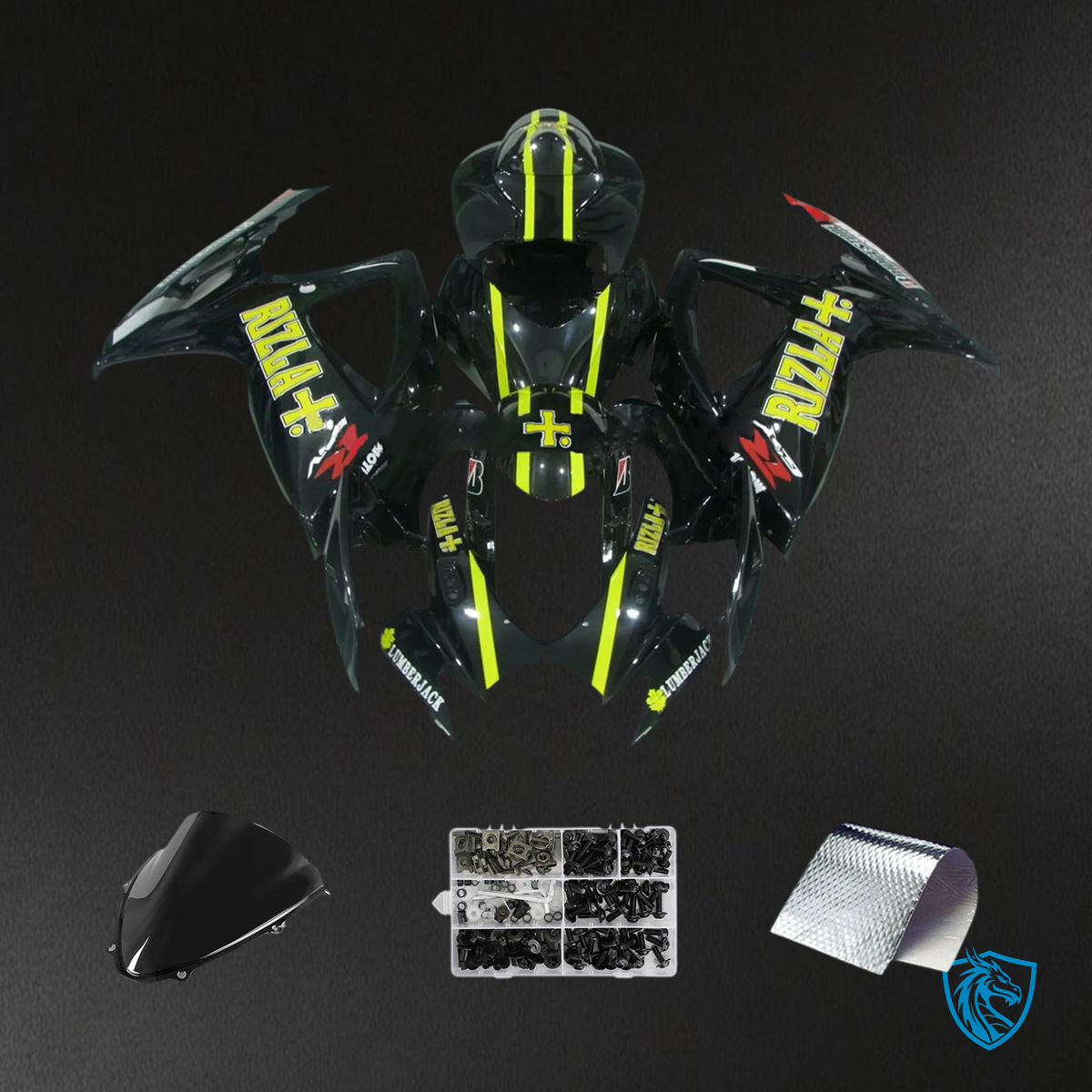 Suzuki K6 GSXR 600-750 (2006-2007) Black & Yellow - Fairing Kit