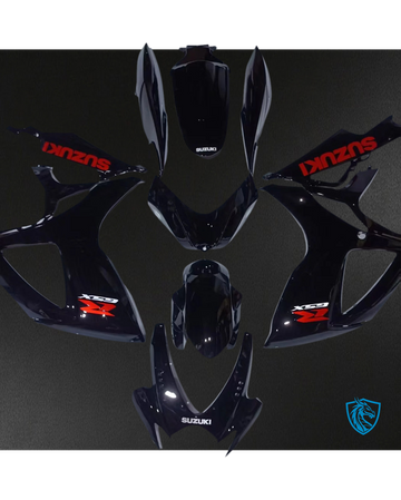 Suzuki K6 GSXR 600-750 (2006-2007) Black with Red Logo - Fairing Kit