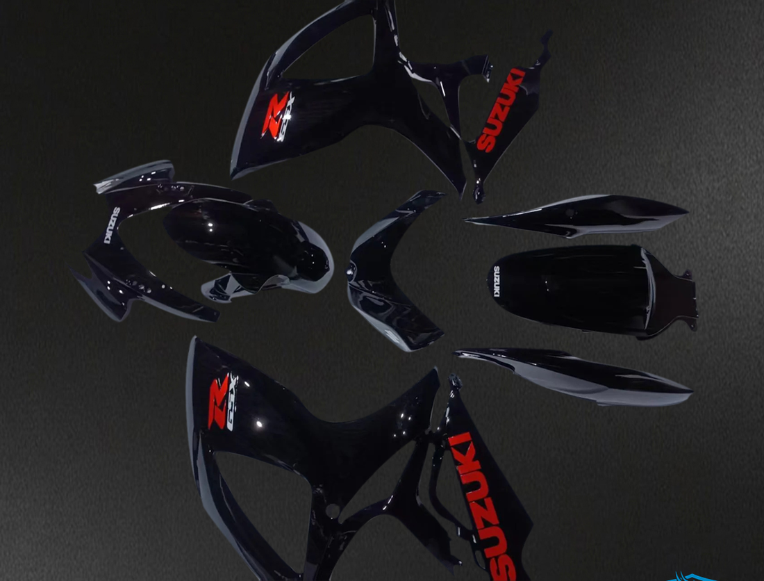 Suzuki K6 GSXR 600-750 (2006-2007) Black with Red Logo - Fairing Kit