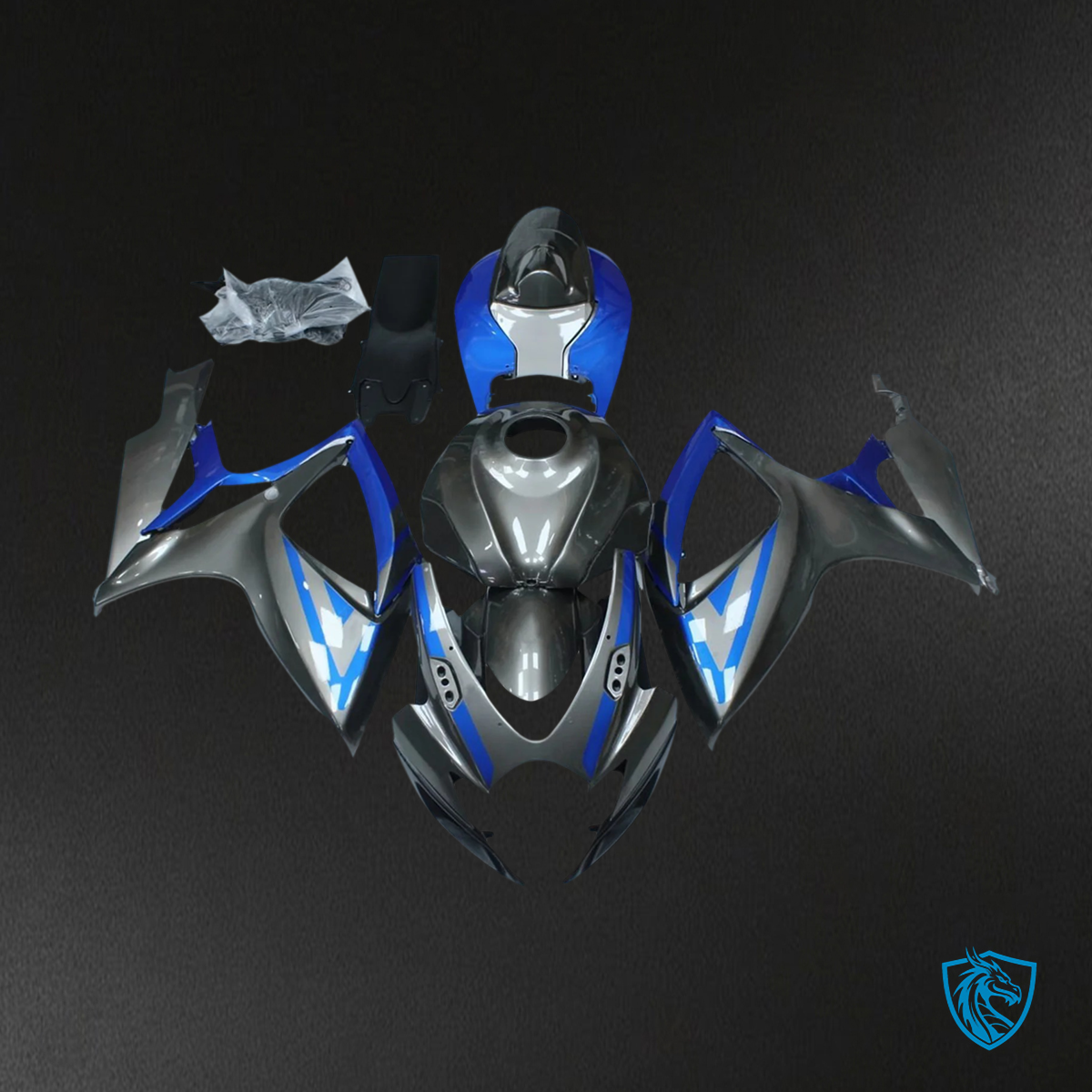 Suzuki K6 GSXR 600-750 (2006-2007) Blue & Gray - Fairing Kit