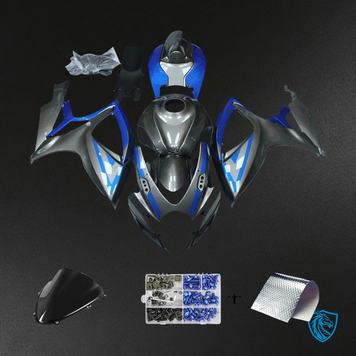Suzuki K6 GSXR 600-750 (2006-2007) Blue & Gray - Fairing Kit