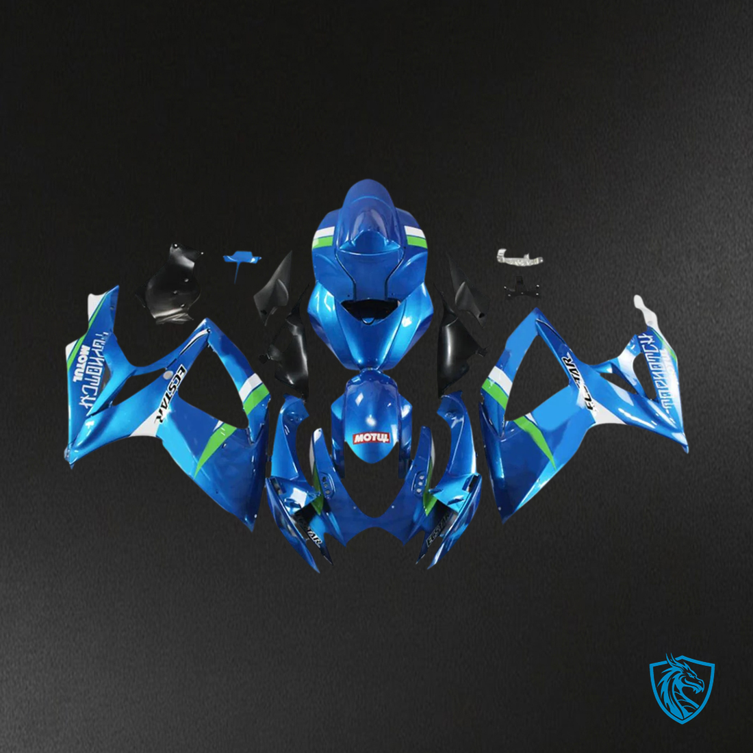 Suzuki K6 GSXR 600-750 (2006-2007) Blue & Green - Fairing Kit