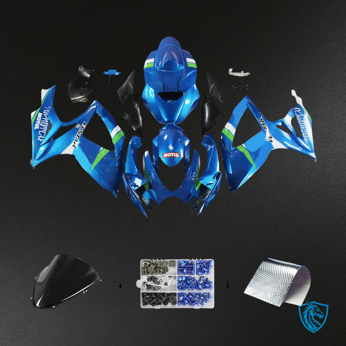 Suzuki K6 GSXR 600-750 (2006-2007) Blue & Green - Fairing Kit