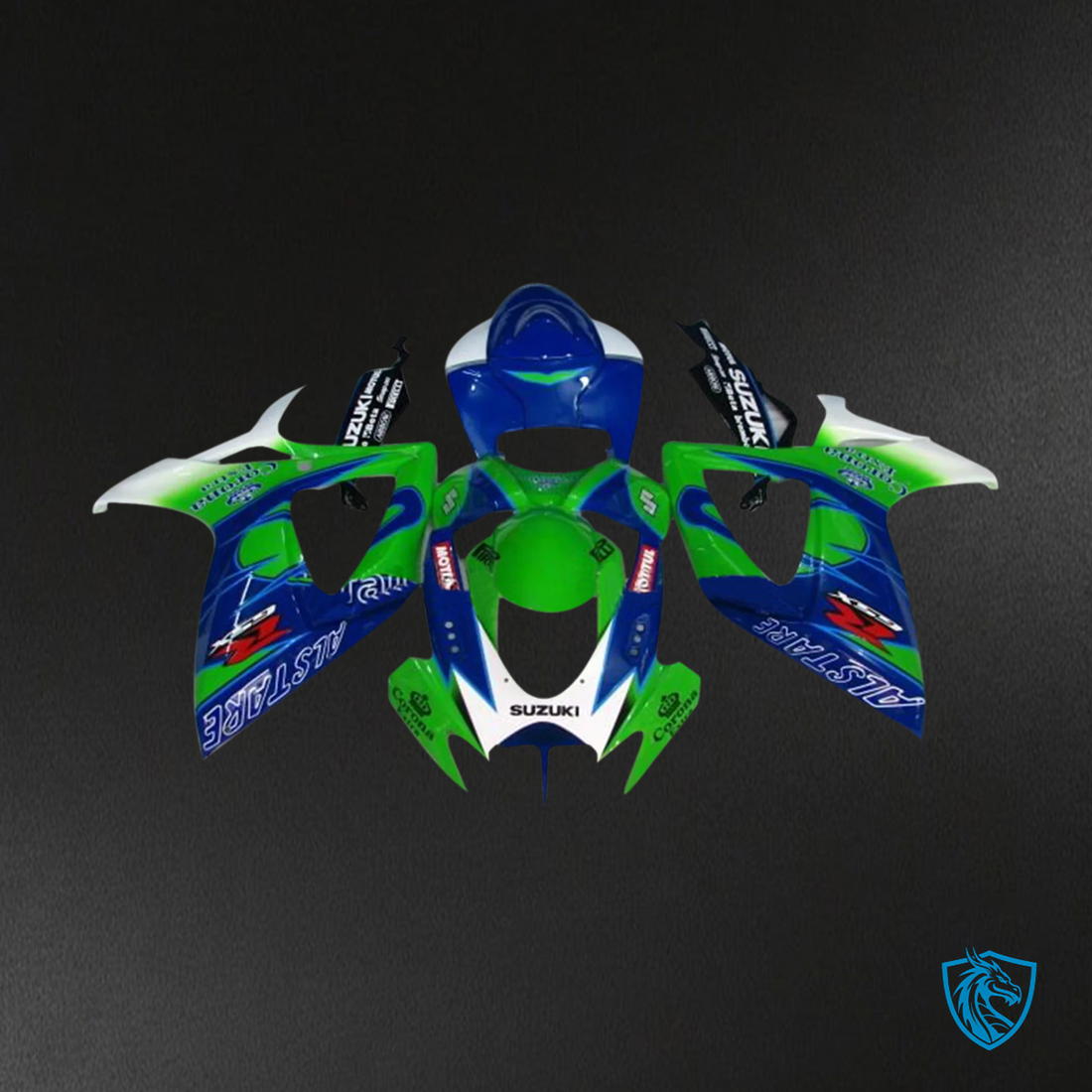 Suzuki K6 GSXR 600-750 (2006-2007) Green & Blue - Fairing Kit
