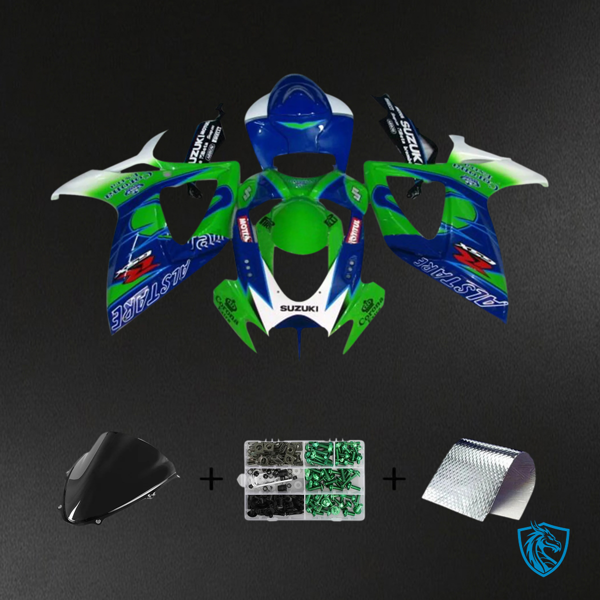 Suzuki K6 GSXR 600-750 (2006-2007) Green & Blue - Fairing Kit