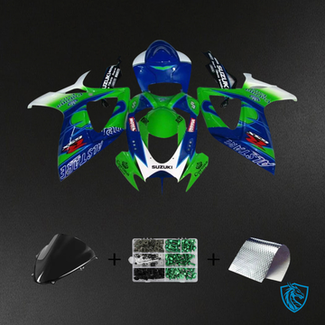 Suzuki K6 GSXR 600-750 (2006-2007) Green & Blue - Fairing Kit