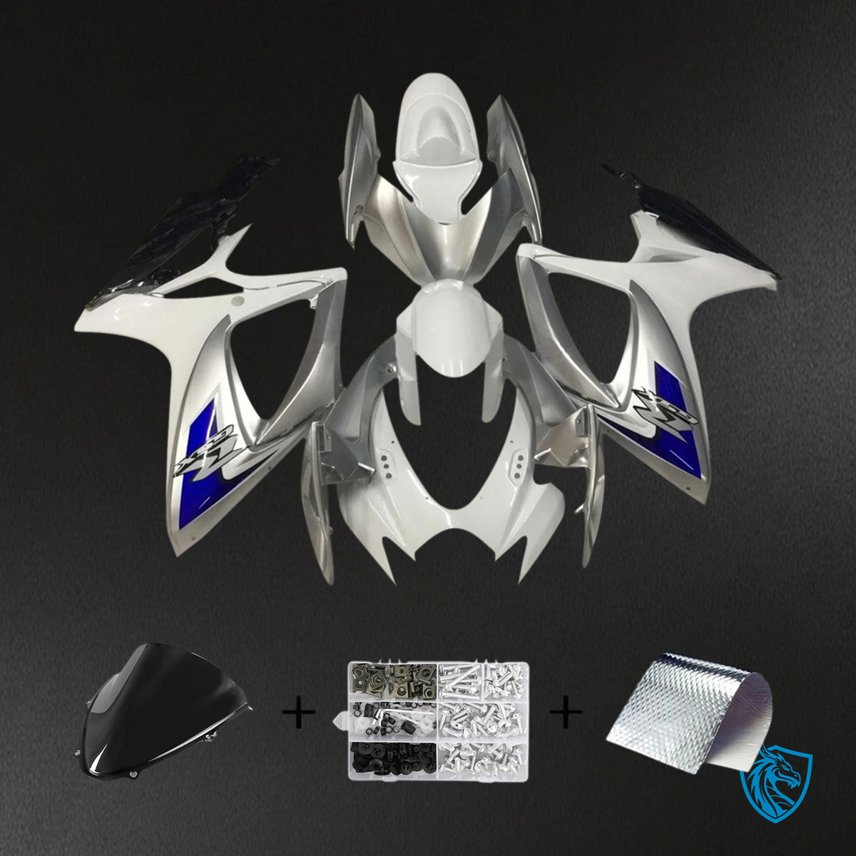 Suzuki K6 GSXR 600-750 (2006-2007) Silver & Blue - Fairing Kit