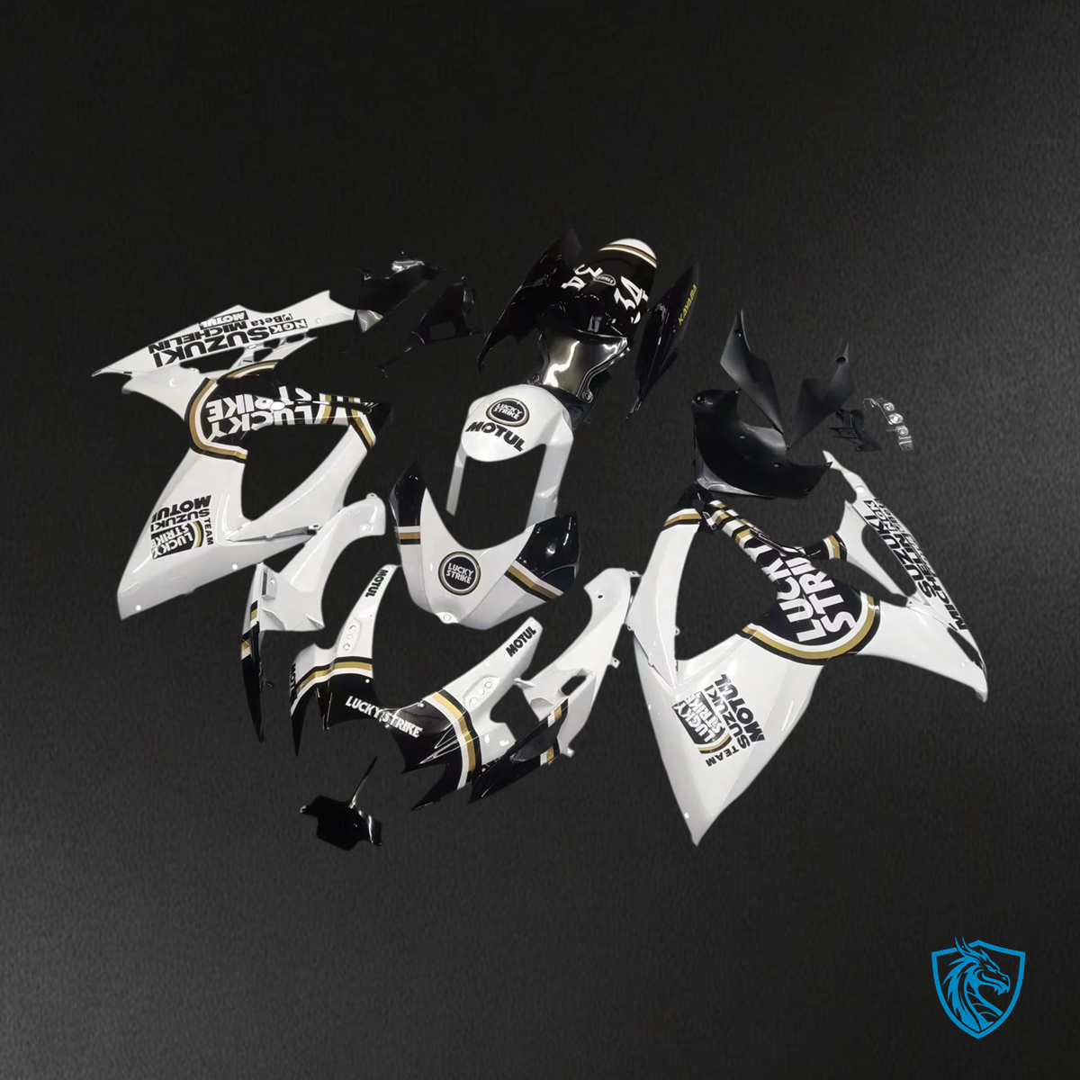 Suzuki K6 GSXR 600-750 (2006-2007) White with Black Logo - Fairing Kit