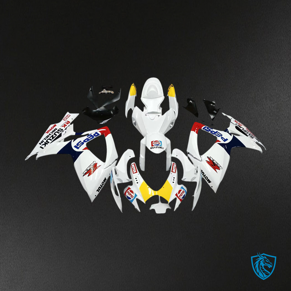 Suzuki K6 GSXR 600-750 (2006-2007) White with Red - Fairing Kit