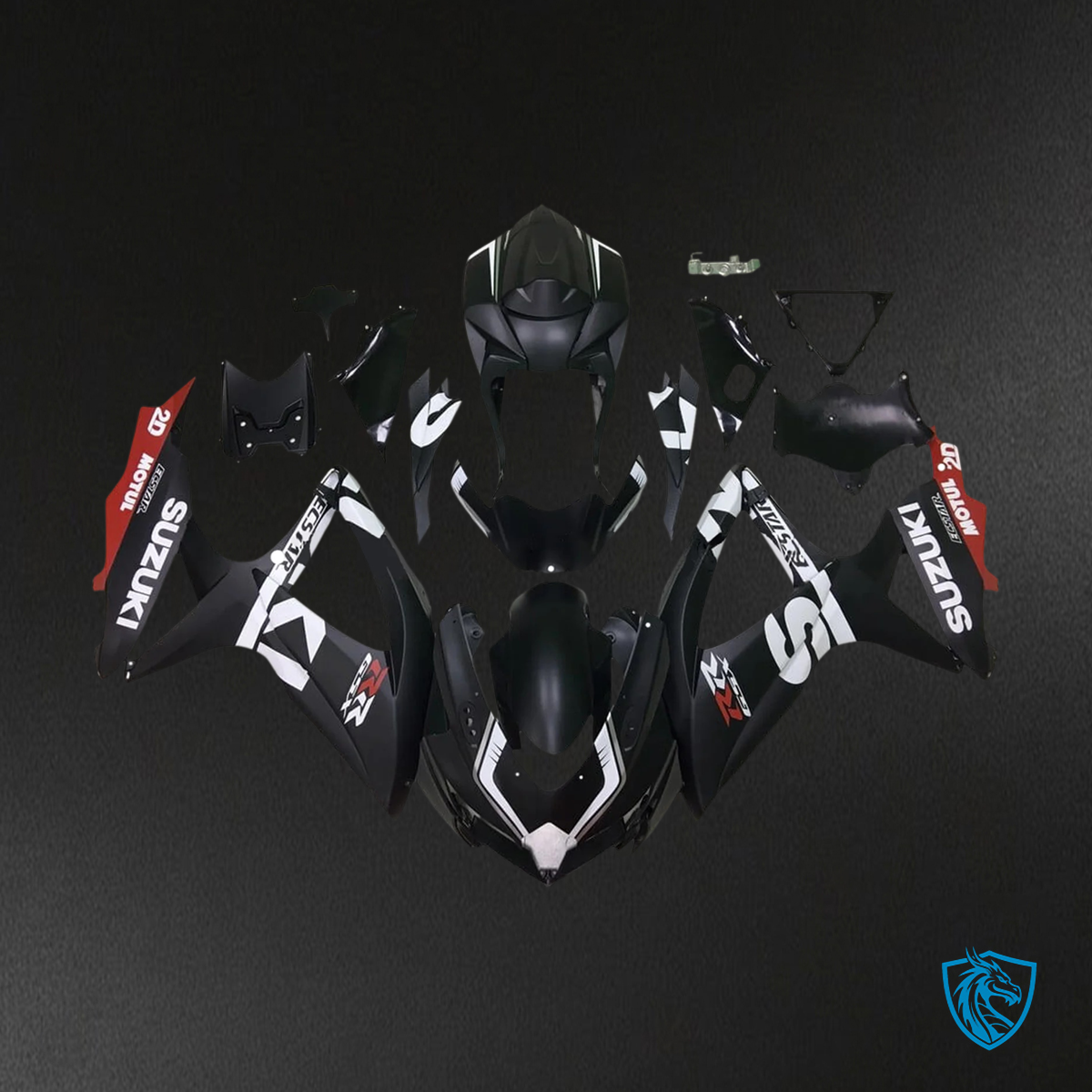 Suzuki K8 GSXR 600-750 (2008-2010) Black & Red - Fairing Kit
