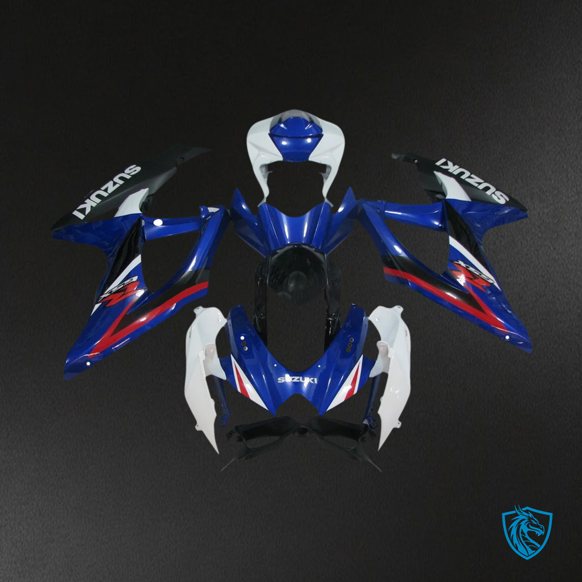 Suzuki K8 GSXR 600-750 (2008-2010) Blue & Black - Fairing Kit