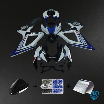 Suzuki K8 GSXR 600-750 (2008-2010) Blue & White Style 4 - Fairing Kit