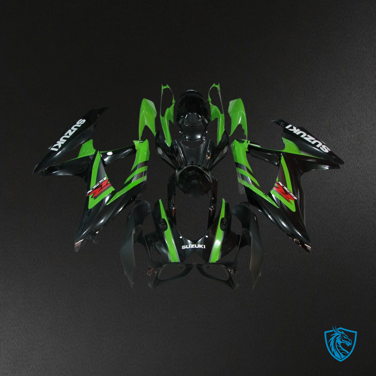 Suzuki K8 GSXR 600-750 (2008-2010) Green & Black - Fairing Kit