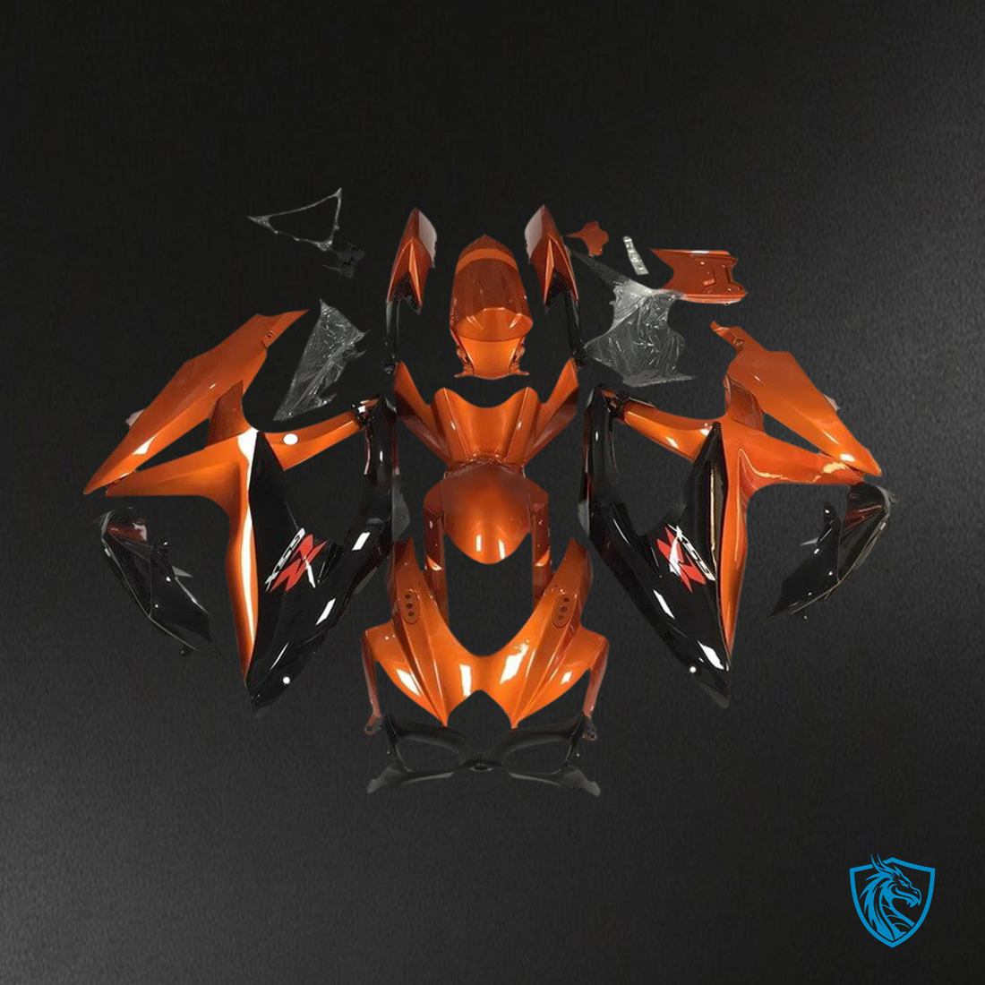 Suzuki K8 GSXR 600-750 (2008-2010) Orange & Black - Fairing Kit