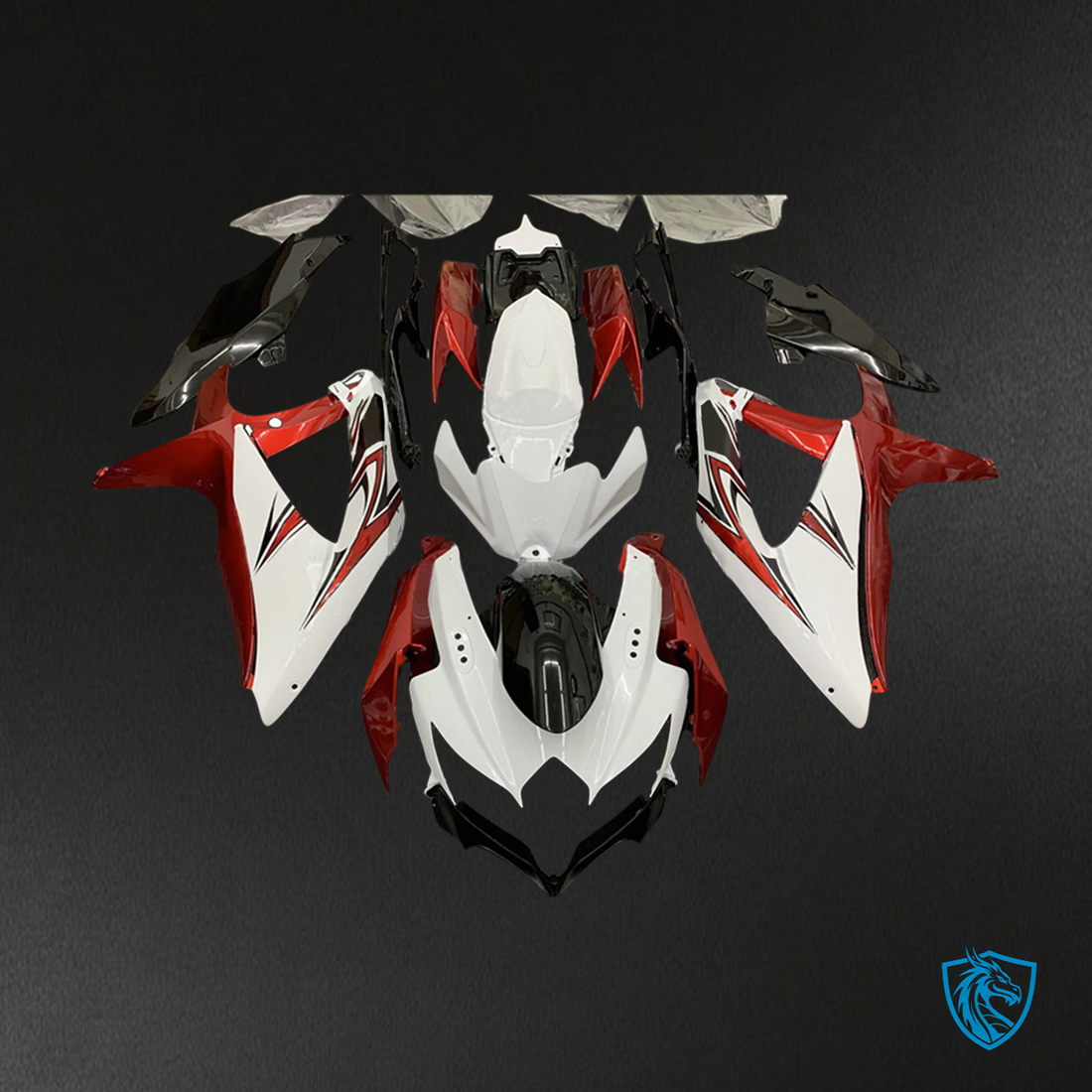 Suzuki K8 GSXR 600-750 (2008-2010) Red & White - Fairing Kit