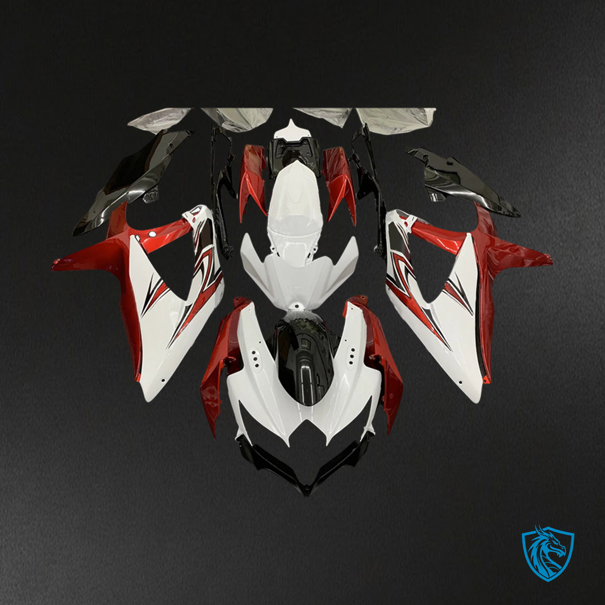 Suzuki K8 GSXR 600-750 (2008-2010) Red & White - Fairing Kit